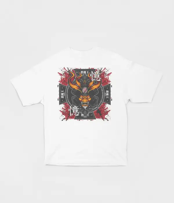 Samurai Demon Mask oversized Heavy Tee